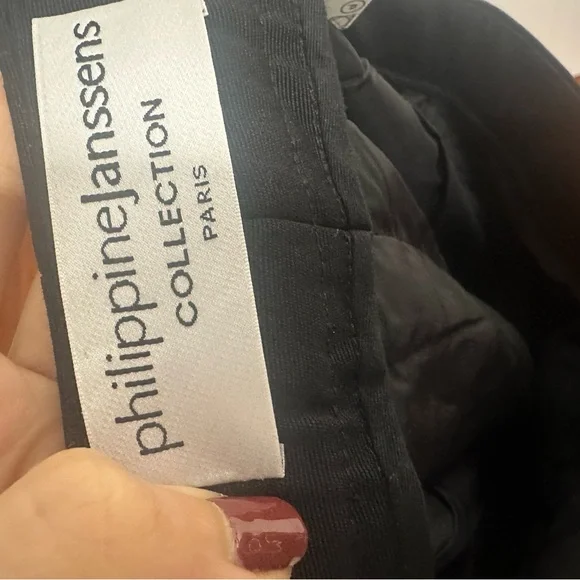 Philippe Janssens Paris 100% Wool Tailored Black Trousers Lined Work Pants - Picture 4 of 7